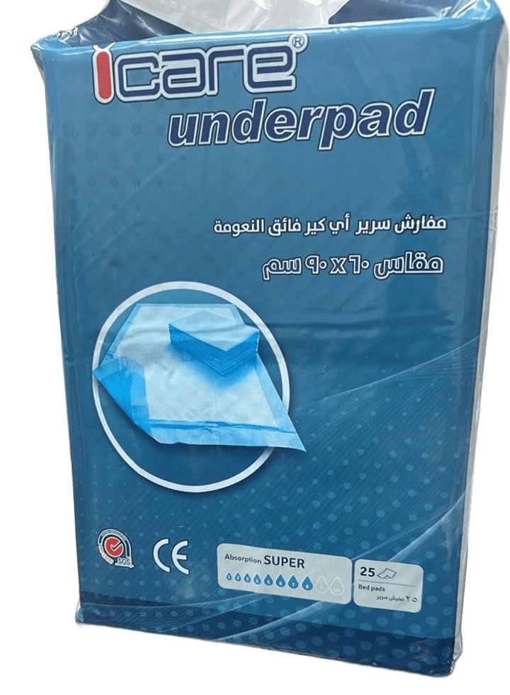 iCare I care 25pcs Disposable underPads, Absorbent Bed Pads for Adults, Kids, Elderly, 60x90 - Image 2