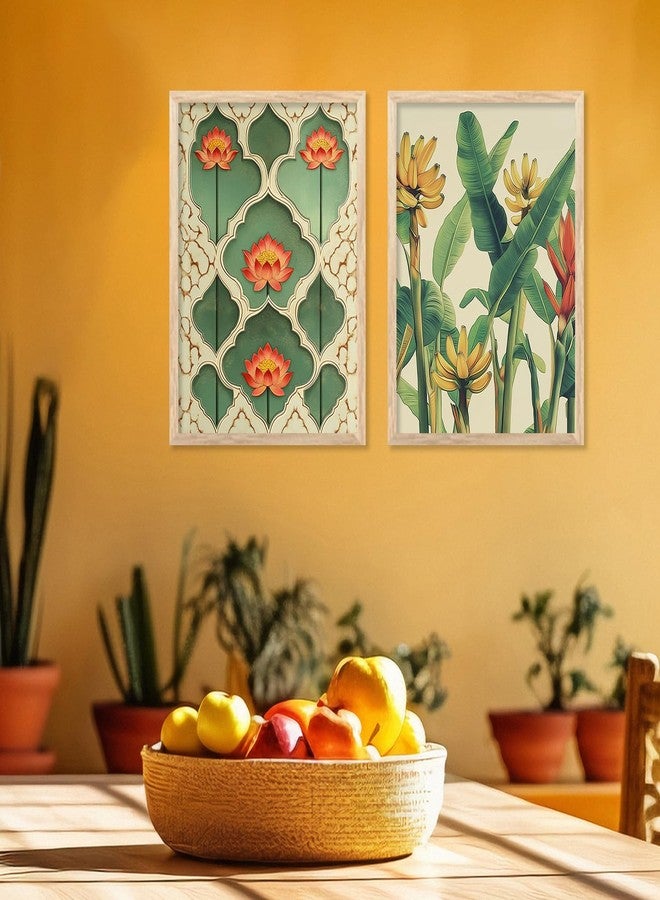 HOTHOUSE Traditional Indian Wall Art Madhubani Paintings for Living Room | Framed Wall Painting for Home Room Bedroom Office Wall Décor | Pichwai Art Painting for Wall Decoration | Wall Poster With frames | Wall Paintings For Home Decoration | Indian Wall Art Home Decor Frames | set of 2 (Art 7, 10x13 inch, Framed) - Image 5