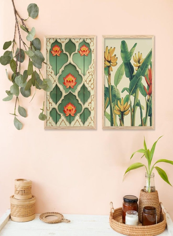 HOTHOUSE Traditional Indian Wall Art Madhubani Paintings for Living Room | Framed Wall Painting for Home Room Bedroom Office Wall Décor | Pichwai Art Painting for Wall Decoration | Wall Poster With frames | Wall Paintings For Home Decoration | Indian Wall Art Home Decor Frames | set of 2 (Art 7, 10x13 inch, Framed) - Image 4