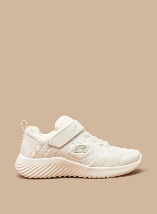 سكيتشرز Boys Logo Detail Sneakers With Hook And Loop Closure - Bounder