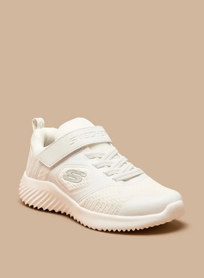 سكيتشرز Boys Logo Detail Sneakers With Hook And Loop Closure - Bounder