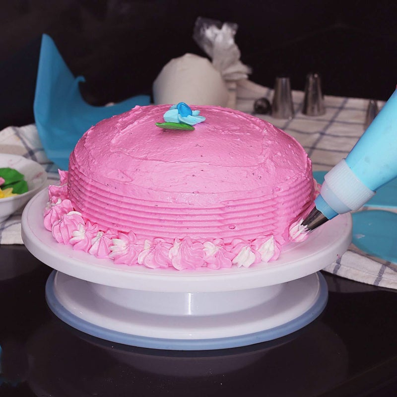 Cake Decorating Supplies Kit Food Grade One Piece Forming Technology Baking Fondant Tool Set - Smooth Revolving Turntable Cake Decorating Icing Tool for Home Bakers - Image 3