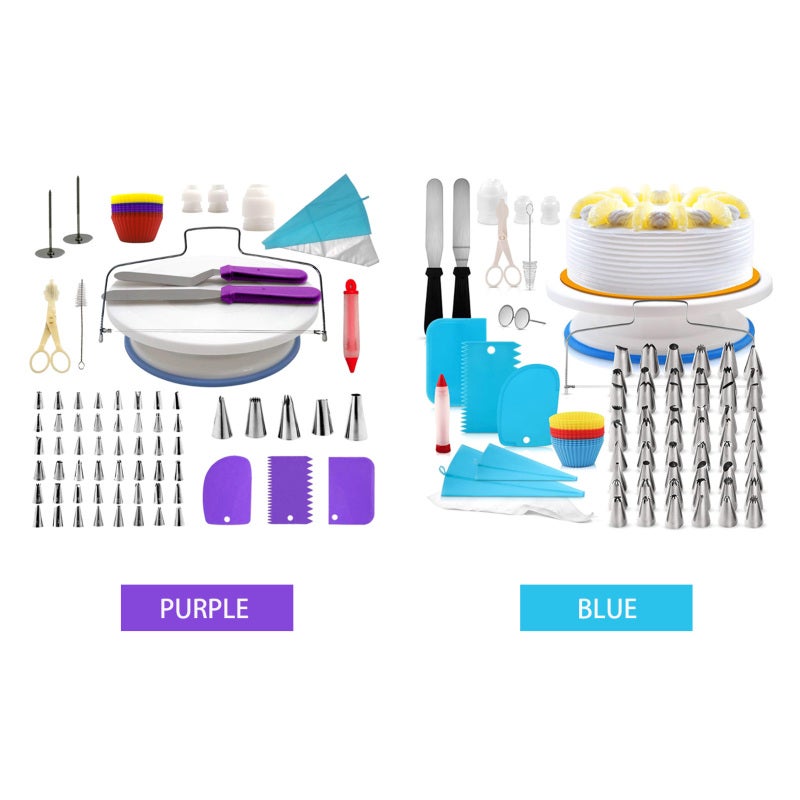Cake Decorating Supplies Kit Food Grade One Piece Forming Technology Baking Fondant Tool Set - Smooth Revolving Turntable Cake Decorating Icing Tool for Home Bakers - Image 4
