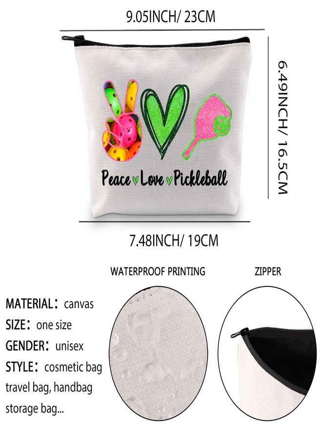 XYANFA Pickleball Makeup Bag Pickleball Player Gift Pickleball Lover Gifts For Women Peace Love Pickleball Cosmetic Bag (Peace Love Pickleball) - Image 2
