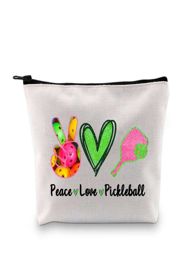 XYANFA Pickleball Makeup Bag Pickleball Player Gift Pickleball Lover Gifts For Women Peace Love Pickleball Cosmetic Bag (Peace Love Pickleball) - Image 1