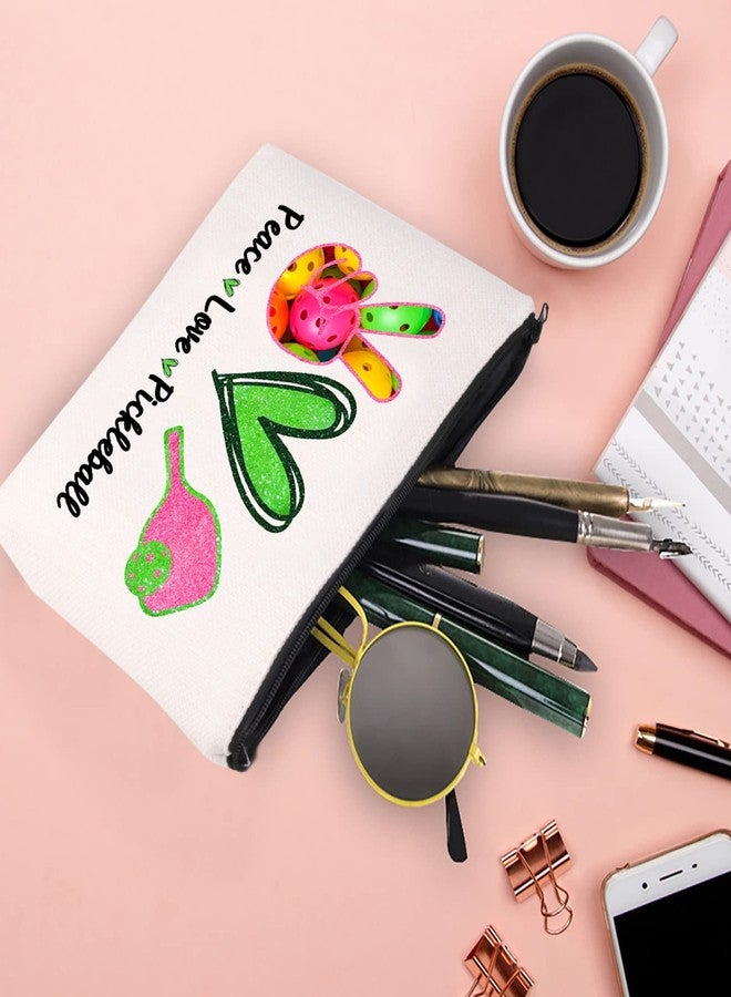 XYANFA Pickleball Makeup Bag Pickleball Player Gift Pickleball Lover Gifts For Women Peace Love Pickleball Cosmetic Bag (Peace Love Pickleball) - Image 3