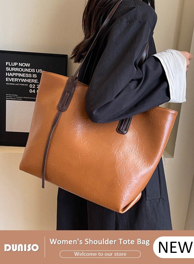 DUNISO Women's Shoulder Tote Bag Faux Leather Handbag for Women Large Capacity Messenger Fashionable Travel Shoulder Bag for Ladies Girls College Students  - Image 1