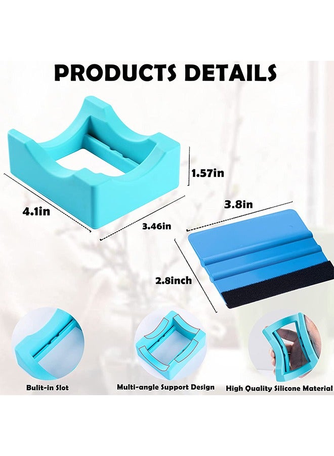 Silicone Cup Cradle for Tumblers, Sturdy Tumbler Cradle with Felt Squeegee Use for Decals on Cups and Bottles, Silicone Anti-Slip Tumbler Holder for Crafting  - Image 2