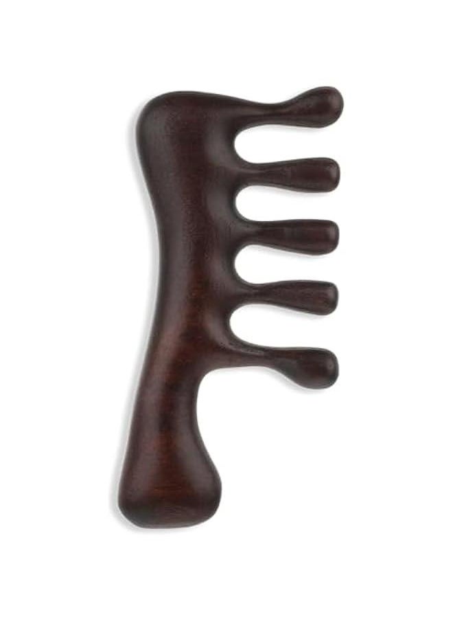 Generic Wooden Scalp Massage Comb for Retwisting Locs and Gua Sha Head Massage - Wide-tooth Sandalwood Hair Comb for Men and Women  - Image 1