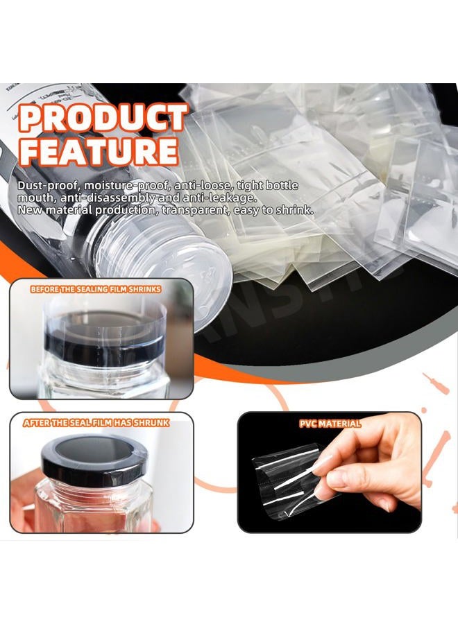 Tanstic 480Pcs PVC Clear Perforated Shrink Band for Jars, 6 Sizes Heat Shrink Wrap Bands Shrink Seal Bands for Bottles Jars Seal (80Pcs of Each Size) - Image 5