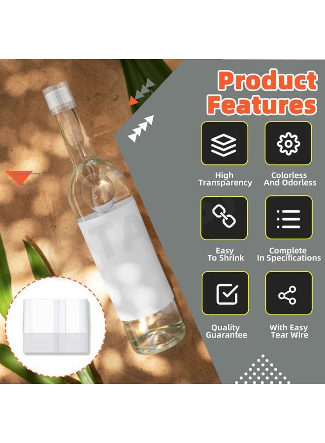 Tanstic 480Pcs PVC Clear Perforated Shrink Band for Jars, 6 Sizes Heat Shrink Wrap Bands Shrink Seal Bands for Bottles Jars Seal (80Pcs of Each Size) - Image 3