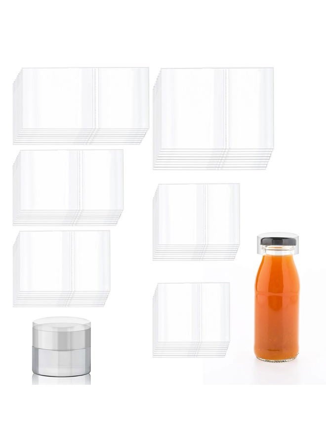 Tanstic 480Pcs PVC Clear Perforated Shrink Band for Jars, 6 Sizes Heat Shrink Wrap Bands Shrink Seal Bands for Bottles Jars Seal (80Pcs of Each Size) - Image 1
