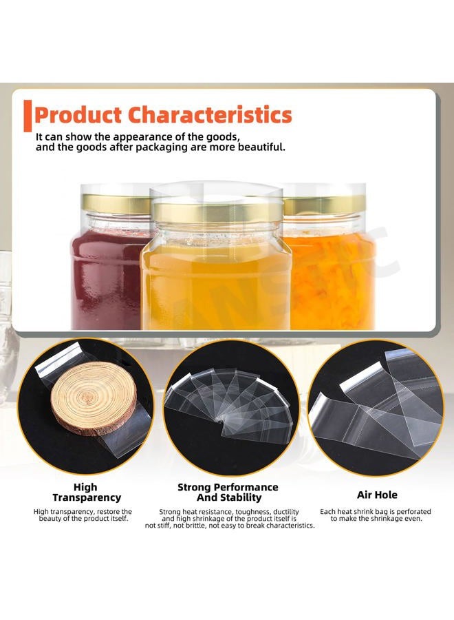 Tanstic 480Pcs PVC Clear Perforated Shrink Band for Jars, 6 Sizes Heat Shrink Wrap Bands Shrink Seal Bands for Bottles Jars Seal (80Pcs of Each Size) - Image 4