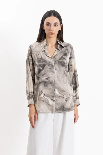 SHAPES LIGHTWEIGHT ABSTRACT PRINT SHIRT