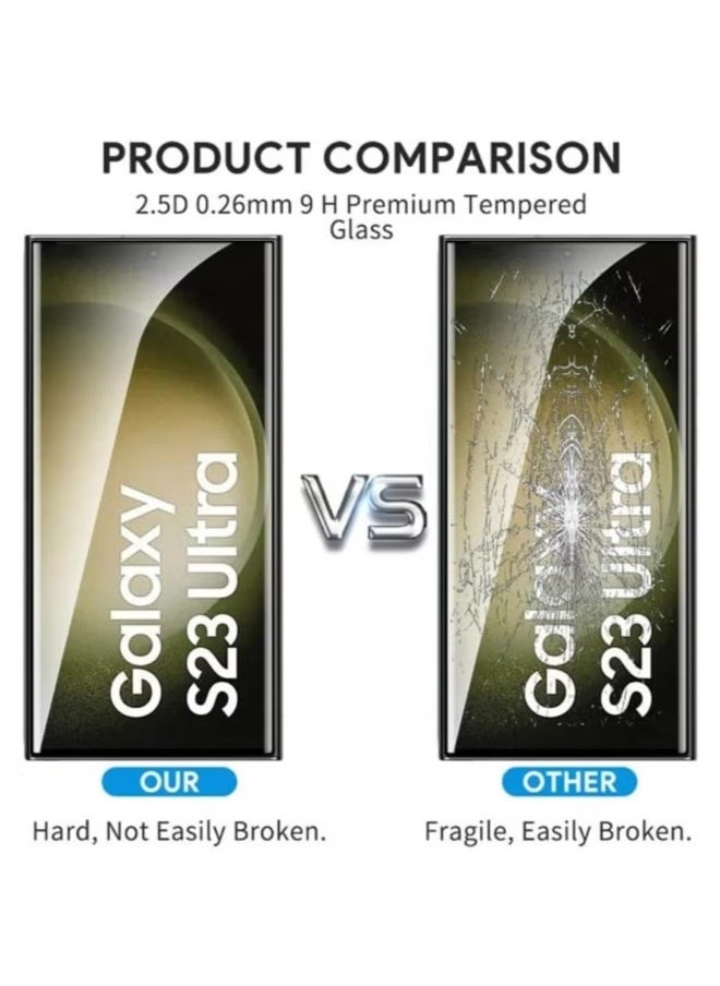 ACLIX - Screen Protector for Samsung Galaxy S23 Ultra Tempered Glass Protector Full Glue Edge to Edge 9H Hardness Anti Fingerprint 3D Curved Scratch Resistance Glass for Samsung Galaxy S23 Ultra - Image 1