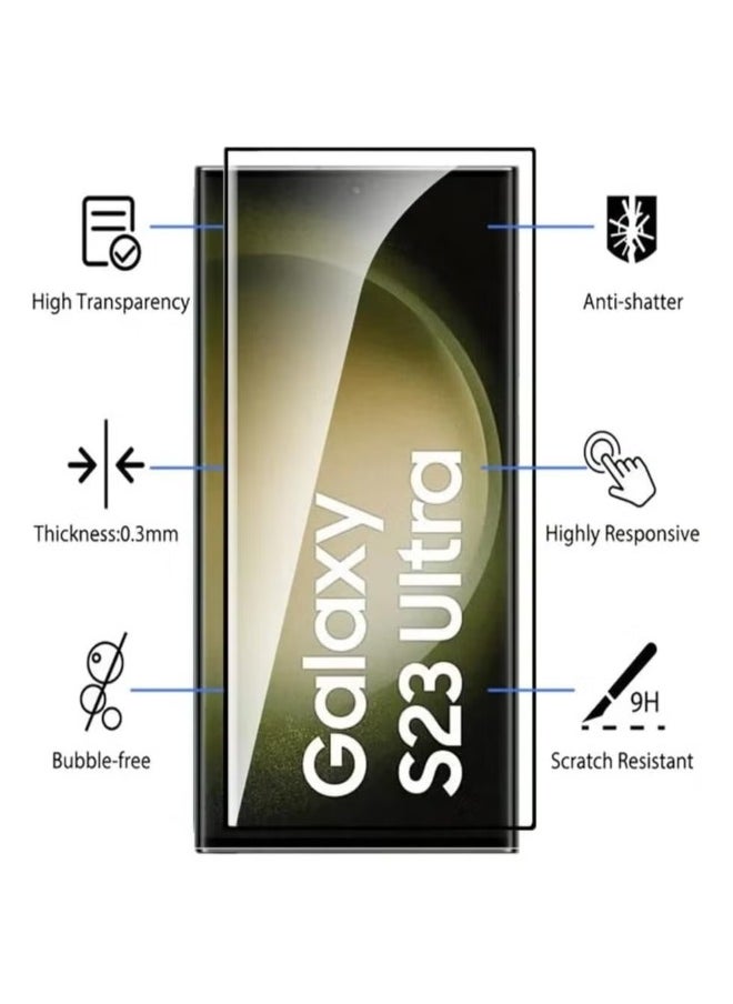 ACLIX - Screen Protector for Samsung Galaxy S23 Ultra Tempered Glass Protector Full Glue Edge to Edge 9H Hardness Anti Fingerprint 3D Curved Scratch Resistance Glass for Samsung Galaxy S23 Ultra - Image 1