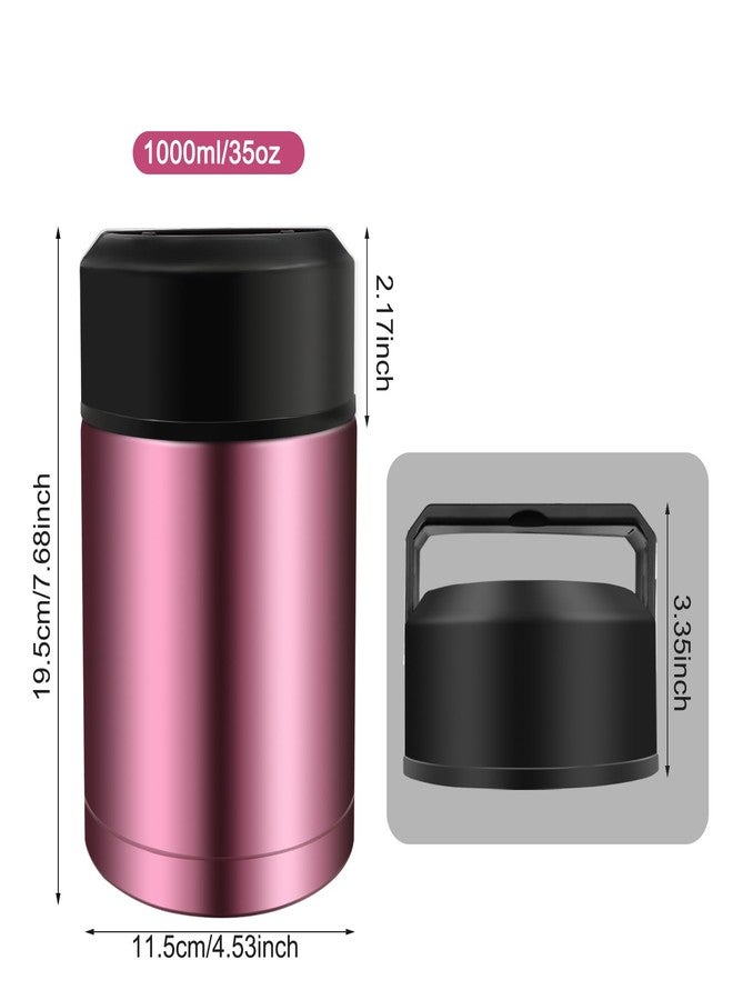 Zalaxt 35oz Soup Thermos, Stainless Steel Thermos for Hot Food, Wide Mouth Food Thermos Jar, Insulated Lunch Container Leak Proof Vacuum Thermal Flask(rosered) - Image 4