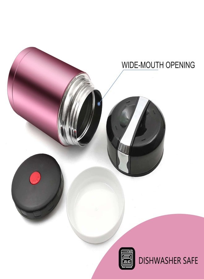 Zalaxt 35oz Soup Thermos, Stainless Steel Thermos for Hot Food, Wide Mouth Food Thermos Jar, Insulated Lunch Container Leak Proof Vacuum Thermal Flask(rosered) - Image 2