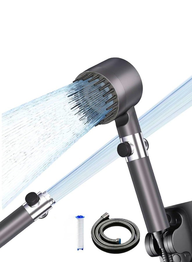 Filtered Shower Head with Handheld, High Pressure Water Flow and Multiple Spray Modes Shower Head with Filter, Power Wash for Hard Water, Showerhead with ON/OFF Switch for Pets Bath - Image 1