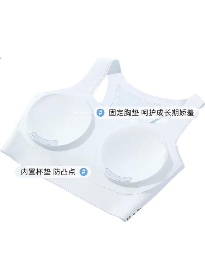 GUJIN (Gujin) 2-Pack Teenage Girl Bra Spring Summer Seamless High School Student Developmental Underwear Posture Correction Shockproof Sports Thin Tank Top - Image 3