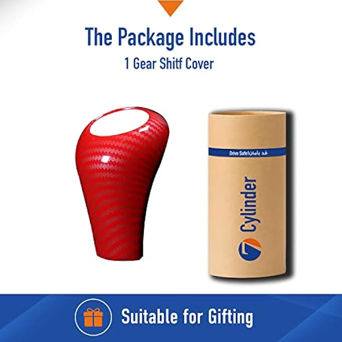 rayihni Gear Shift Knob Cover Protective Compatible with Mercedes Benz 20042014 Interior Accessories  Carbon fiber Red - Image 5