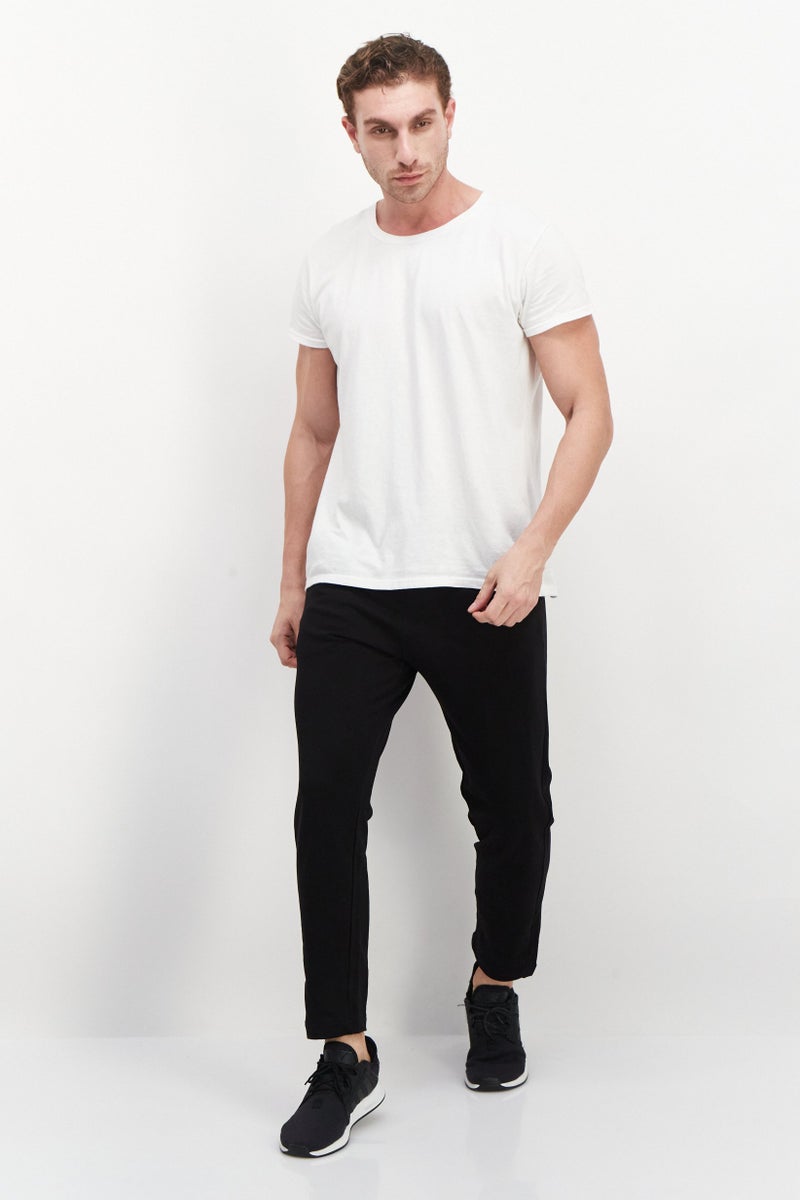 Gazzarrini سروال رياضي للرجال بشريط سحب مع شعار العلامة التجارية، أسود - Image 4