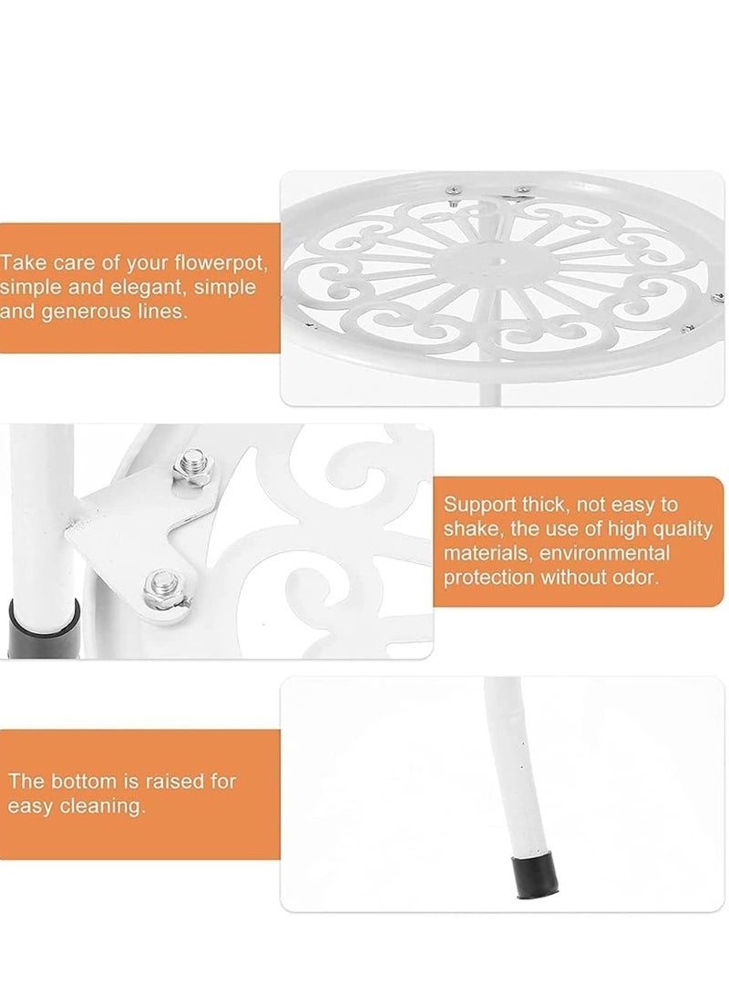 Raxoom 2 Tier Plant Stand Flower Display Shelf, Metal Plant Stand,Rustproof Iron Round Plant Shelf, Metal Flower Shelf for Indoor/Outdoor Plants Corner Garden Patio Balcony Potted Decorative Display - Image 3