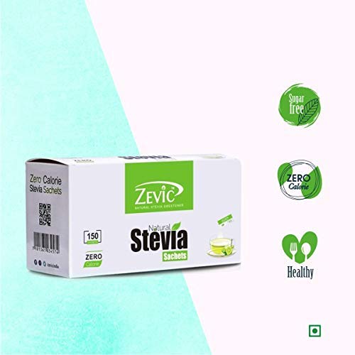Zevic 100% Sugar Free Natural Stevia Sachets | Zero Calories | Vegan & Keto | Diabetic Friendly - 205 g (150 Units) - Image 4