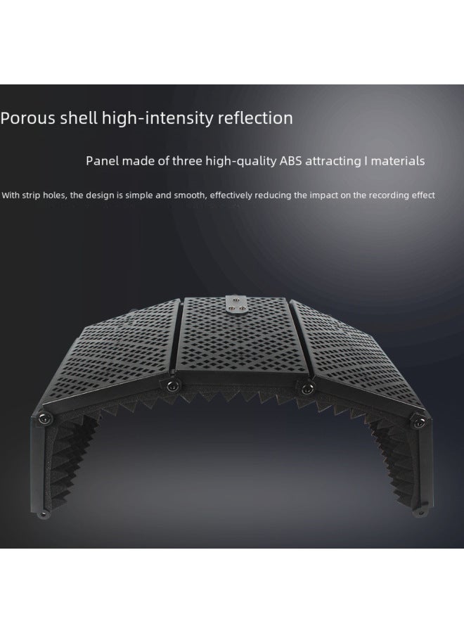 Sound Insulation Cover Microphone Recording Studio Live Microphone Noise Reduction Blowout-proof Sound-absorbing Sponge Three-door Five-door Windshield - Image 3