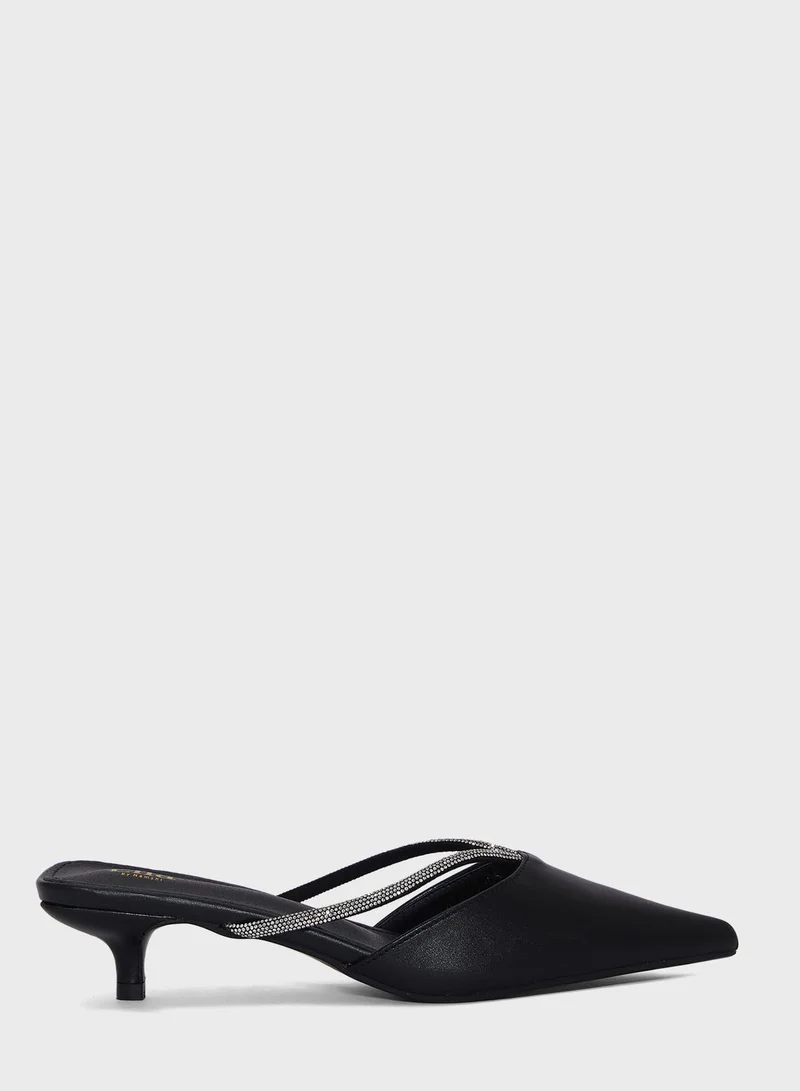 ELLA Diamante Trim And Net Pointed Pump
