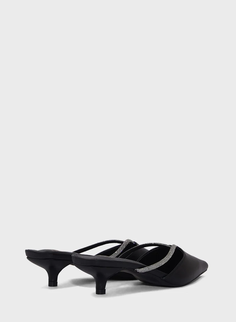 ELLA Diamante Trim And Net Pointed Pump