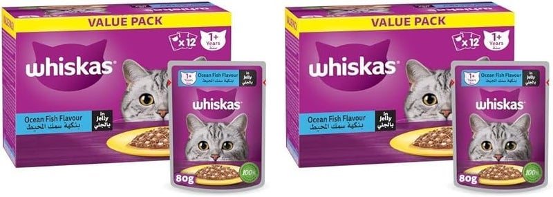 Whiskas Ocean Fish Wet Cat Food 80g Pouches (Pack of 24) - Image 1