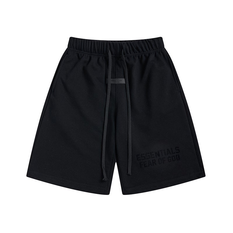 Export Fog Shorts Trendy Brand Essentials Flocked Letter Print Men'S And Women'S Sports And Leisure Five-Point Pants - Image 3