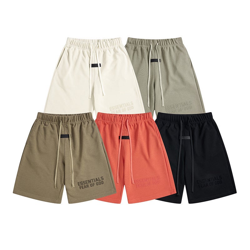 Export Fog Shorts Trendy Brand Essentials Flocked Letter Print Men'S And Women'S Sports And Leisure Five-Point Pants - Image 2