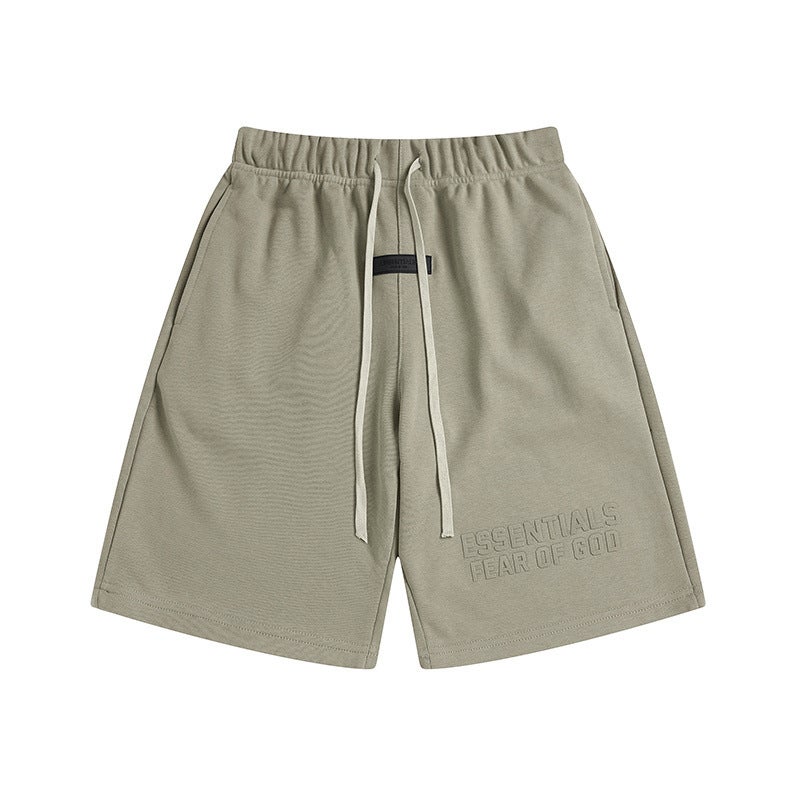 Export Fog Shorts Trendy Brand Essentials Flocked Letter Print Men'S And Women'S Sports And Leisure Five-Point Pants - Image 1
