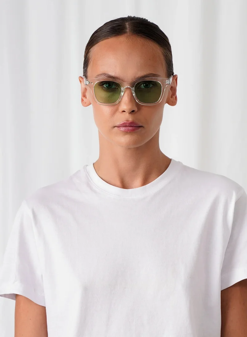 Explicit Poets Explicit Poets Unisex WILLIAM CLEAR Clear - Bright Green Stylish Sunglasses, 1EP12