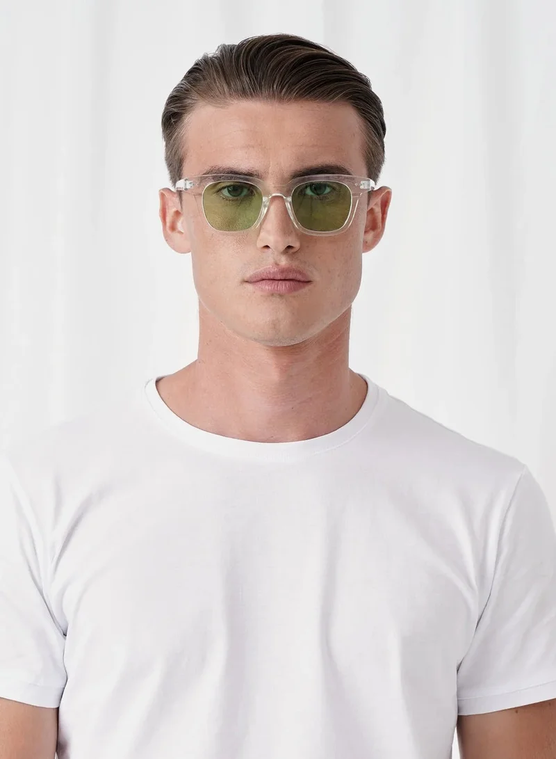Explicit Poets Explicit Poets Unisex WILLIAM CLEAR Clear - Bright Green Stylish Sunglasses, 1EP12