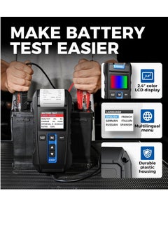 Topdon TOPDON Car Battery Tester BT300P, 12V 24V Battery Tester with Printer, with Battery Test, Cranking Charging Test for 100-2000CCA Batteries, Carrying Bag, 3 Rolls of Printing Paper Included  - Image 5