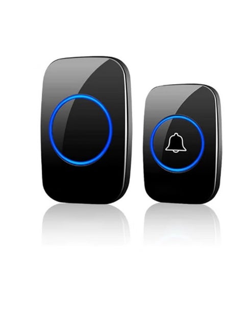Wireless Doorbell, Plug-in Receiver, Waterproof Push Button, 5 Volume Levels, 60 Chimes, LED Flash CD Sound Home Security Alarm for Home, Apartments, Businesses, Classrooms