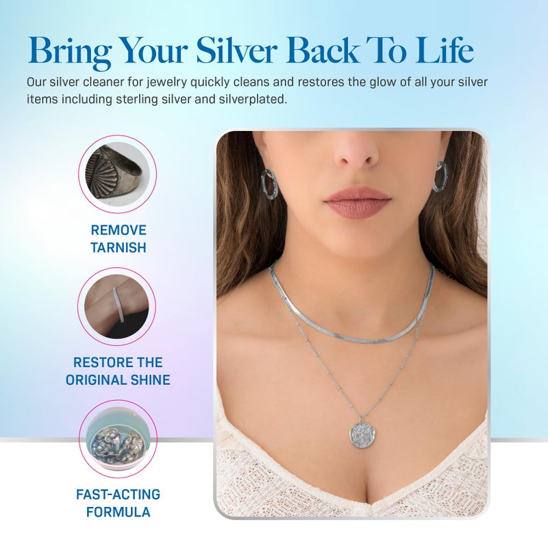 Hagerty Silver Cleaner and Tarnish Remover for Silver Jewelry, Dipping Basket Included - Great for Sterling Silver and Silver Plate, Kosher Certified, Made in The USA, 7oz - Image 4