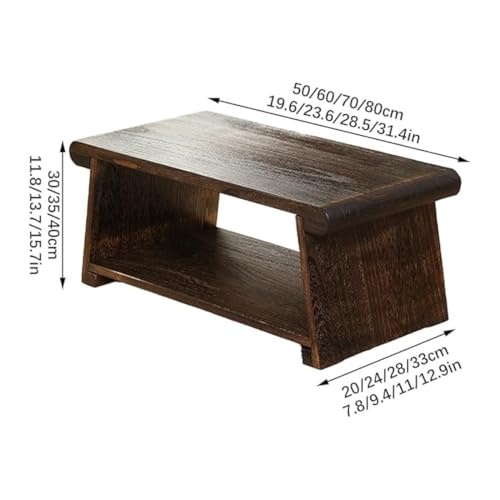 Crysellewoods Japanese Tatami Tea Table, Foldable Low Sitting Altar, Lightweight Durable Design, Sheesham Wood Walnut Finish, Brown, Model D (Folding with Storage Space) - Image 2
