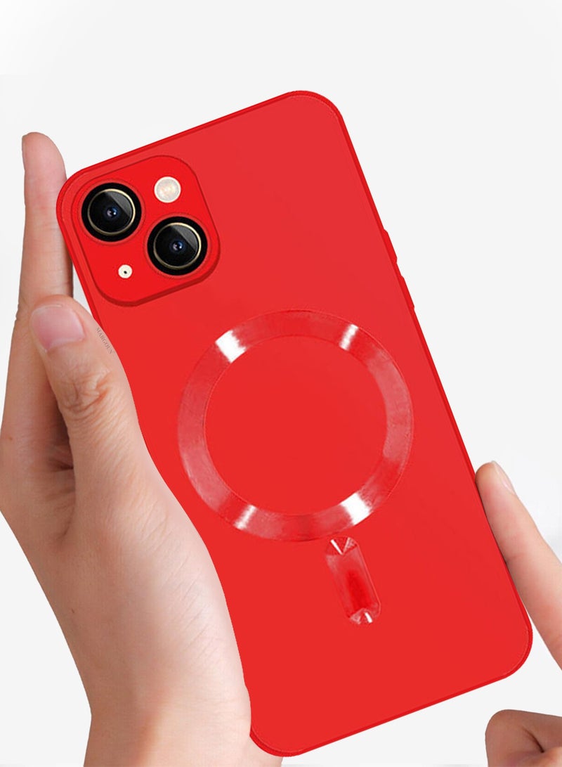 Cover With Magsafe Built In High Grade Soft Side Material for iPhone 14 - Red