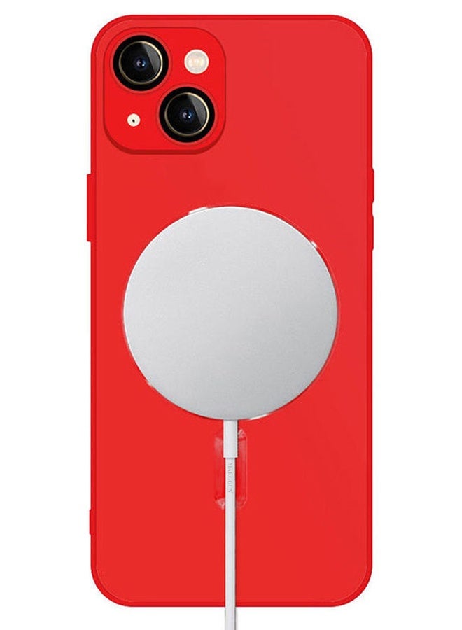 Cover With Magsafe Built In High Grade Soft Side Material for iPhone 14 - Red