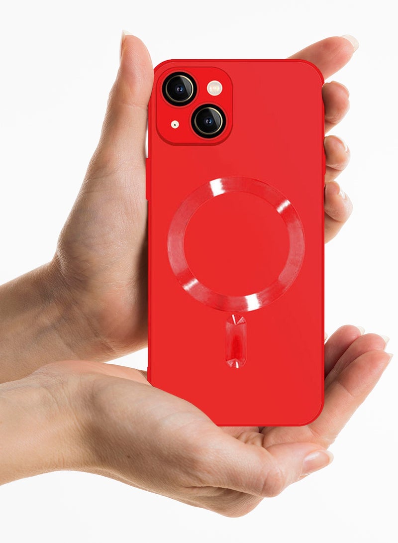 Cover With Magsafe Built In High Grade Soft Side Material for iPhone 14 - Red