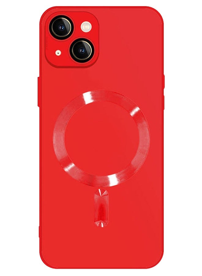 Cover With Magsafe Built In High Grade Soft Side Material for iPhone 14 - Red
