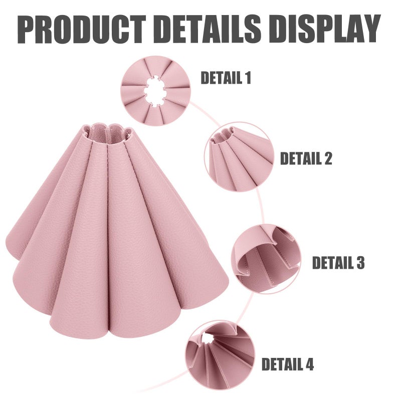 ظل مصباح جلدي PU سداسي الشكل باللون الوردي - نشر ضوء ناعم لحماية العين - تركيب سهل للغاية (DIY) - Image 5