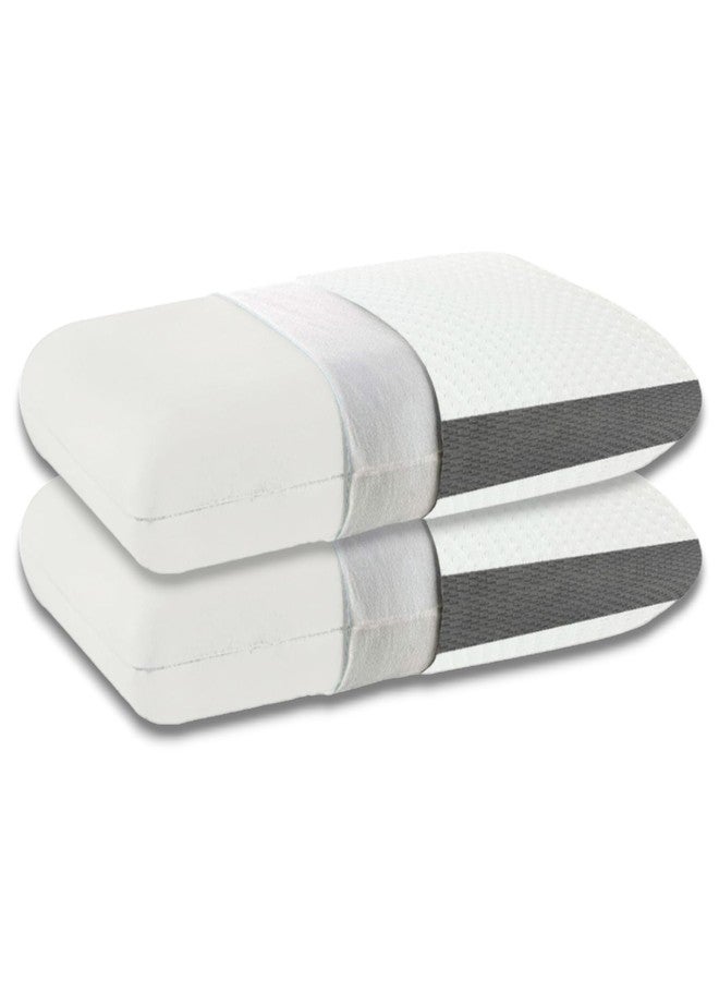 CUSHIO Memory Foam Pillow | Size 22"x14"x4" (Set of 2) Orthopedic & Cervical Pillow for Relieving Neck & Shoulder Pain with Free Pillow Cover (White) - Image 1