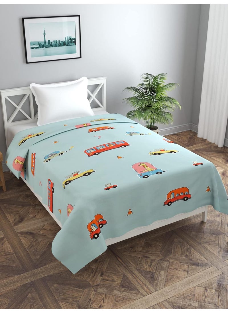MORADO MORADO Glace Cotton Single Duvet CoverRajai CoverBlanket Cover with Zipper 60x90 Inches Sky Blue Bus  - Image 1