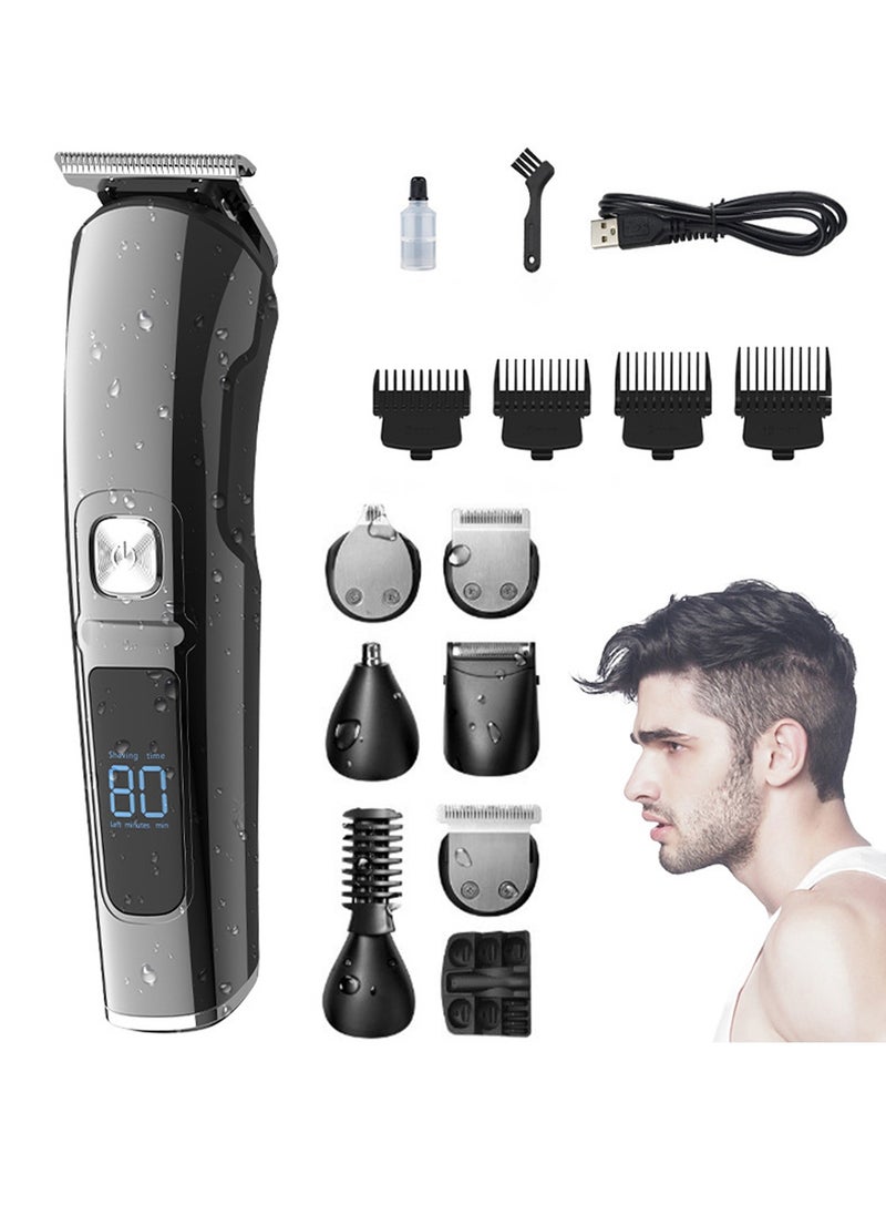 Arabest Electric Beard Trimmer for Men, Waterproof Body Grooming Kit, Nose Hair Ear Trimmer, Hair Clippers, Rechargeable All in 1 Body Groomer, Precision Mustache Shaver Razor, LED Display  - Image 2