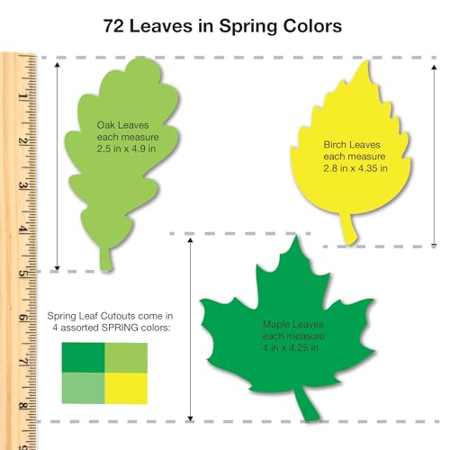 FreshCut Crafts 240 Pieces Spring Leaves, Butterflies, Flowers Punch Out Paper Cutouts in Assorted Spring Colors, 2-Sided US Made Card Stock for Spring Crafts, Bulletin Boards, Posters, and Spring Dance Parties - Image 4